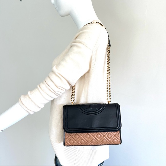 TORY BURCH Fleming Small Quilted Multi Colorblock Leather Crossbody Shoulder Bag - Picture 2 of 15